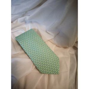 Peter Blair Mens 100% Silk Necktie VCC 10 Year Anniversary Tie Green Blue